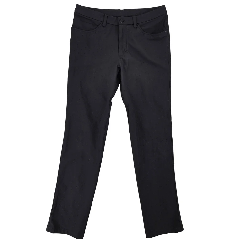 Lululemon 32 Commission Slim-Fit Pant Mens Black Casual Performance Chino